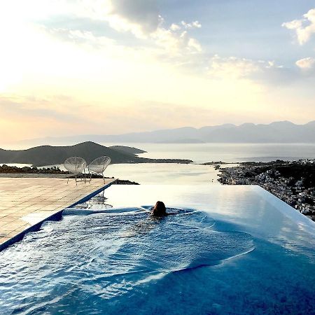 Villa Estee, Luxury Villa With Private Infinity Pool And Jacuzzi Elounda Exterior foto