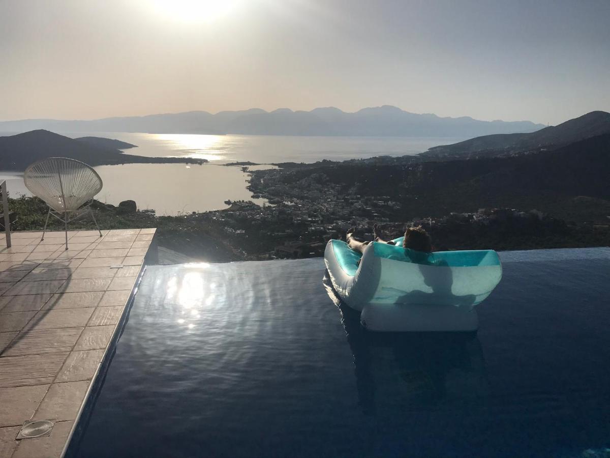 Villa Estee, Luxury Villa With Private Infinity Pool And Jacuzzi Elounda Exterior foto