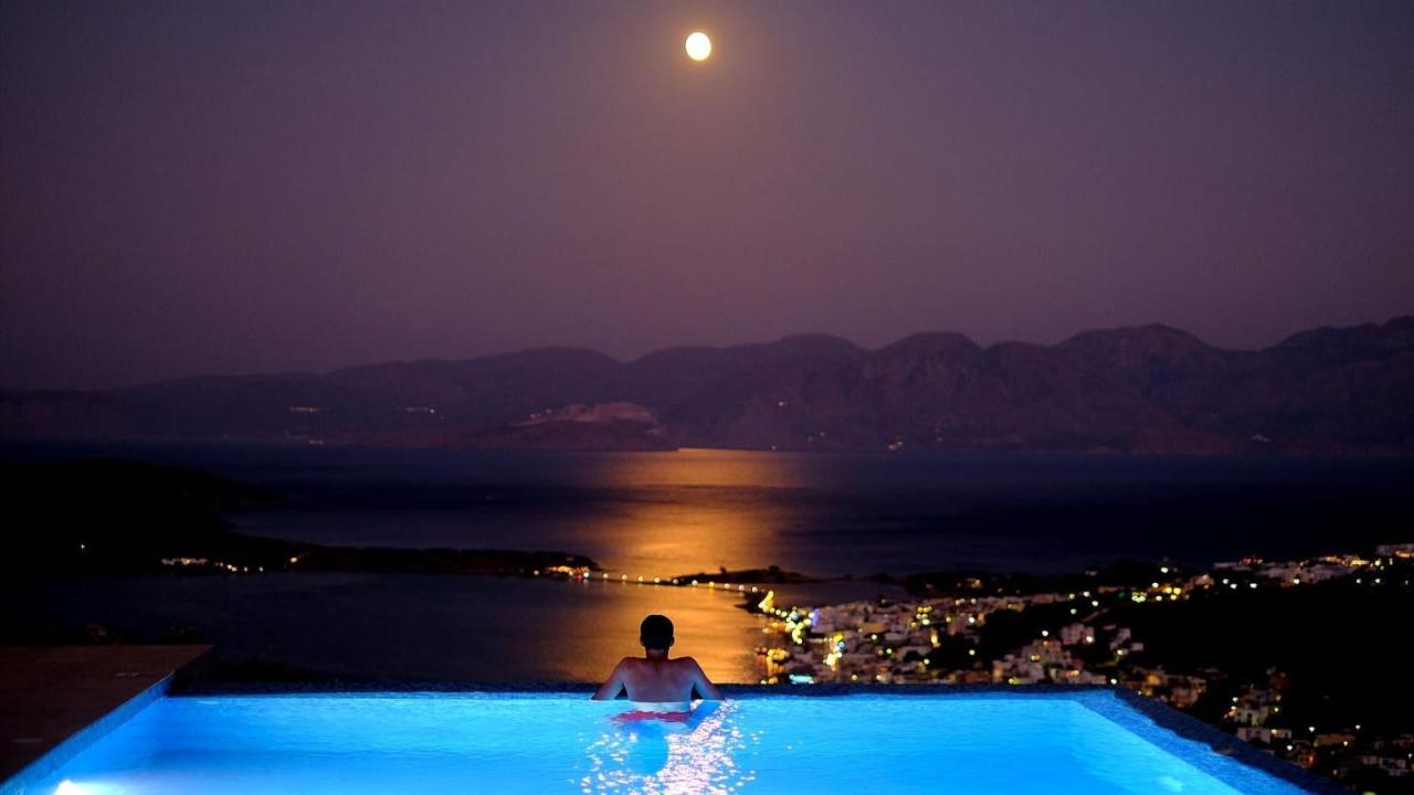 Villa Estee, Luxury Villa With Private Infinity Pool And Jacuzzi Elounda Exterior foto