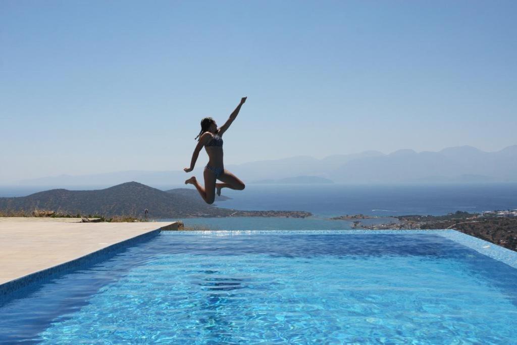 Villa Estee, Luxury Villa With Private Infinity Pool And Jacuzzi Elounda Exterior foto