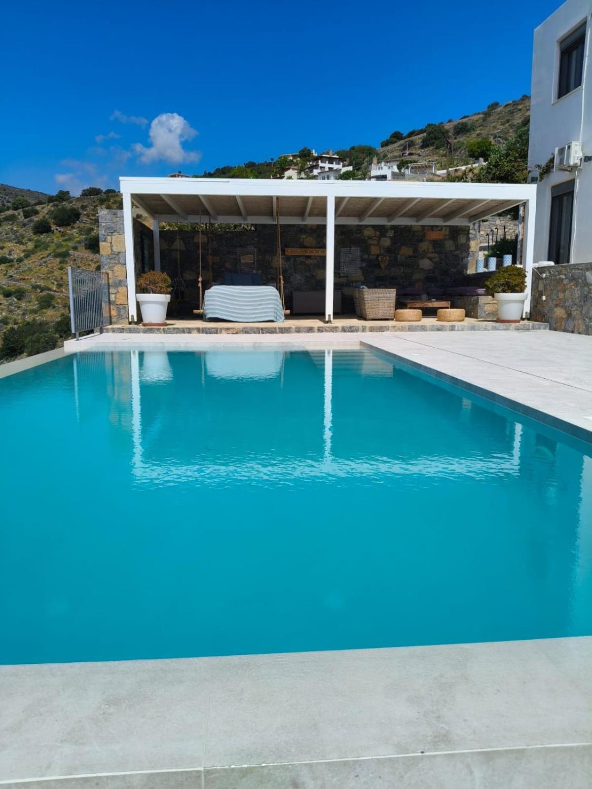Villa Estee, Luxury Villa With Private Infinity Pool And Jacuzzi Elounda Exterior foto